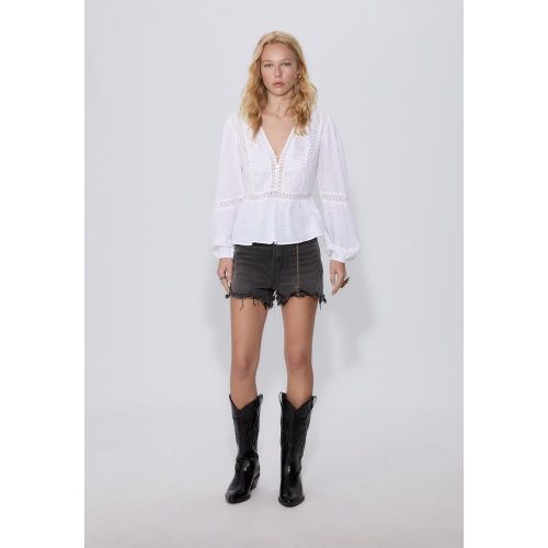 Blouse fluide broderies XS - Stradivarius - Modalova