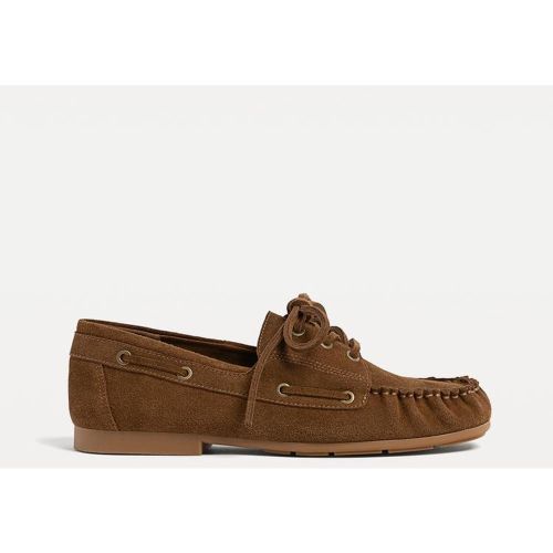 Mocassins à lacets en croûte de cuir 35 - Stradivarius - Modalova