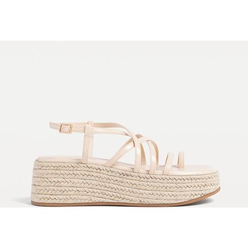 Chaussures compensées en jute ÉCRU 35 - Stradivarius - Modalova