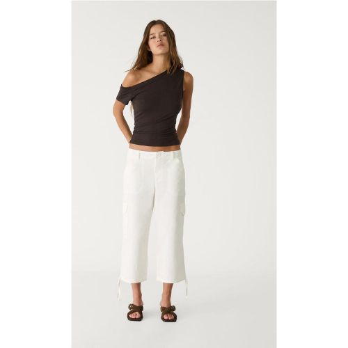 Pantalon capri cargo Écru 32 - Stradivarius - Modalova
