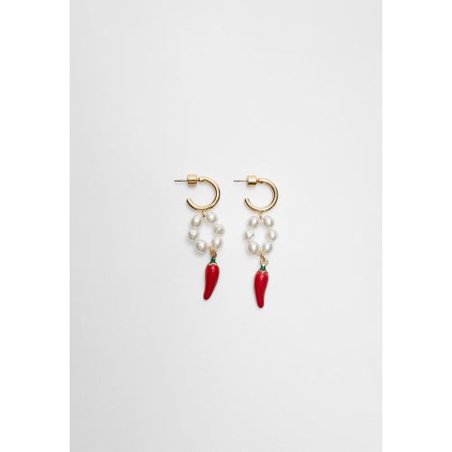 Boucles d’oreilles avec charm fraise OS - Stradivarius - Modalova