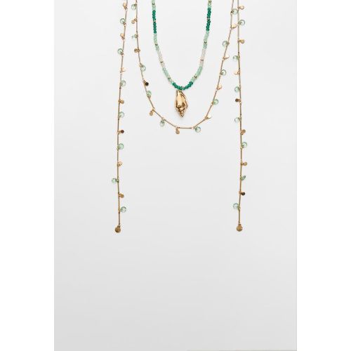 Set de 2 colliers avec perles et coquillage OS - Stradivarius - Modalova
