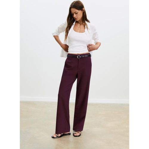Pantalon fluide droit habillé ceinture 32 - Stradivarius - Modalova
