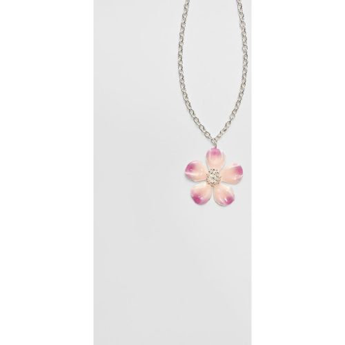 Collier chaîne fleur émail OS - Stradivarius - Modalova