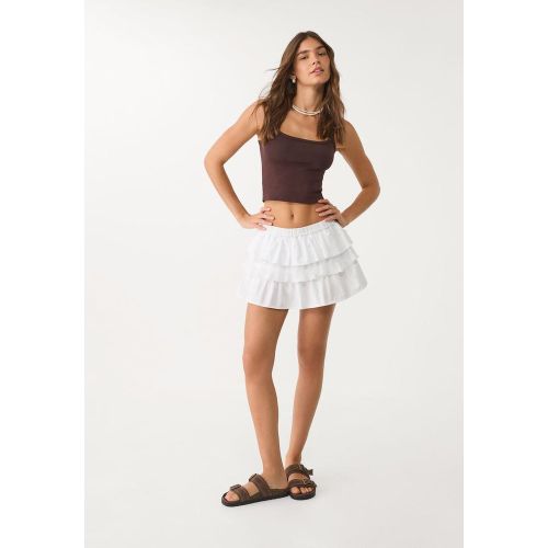 Pantacourt à volants et dentelle XS - Stradivarius - Modalova