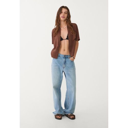 Chemise manches courtes avec lin XS - Stradivarius - Modalova