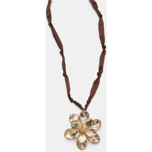 Collier cordon fleur Écru OS - Stradivarius - Modalova
