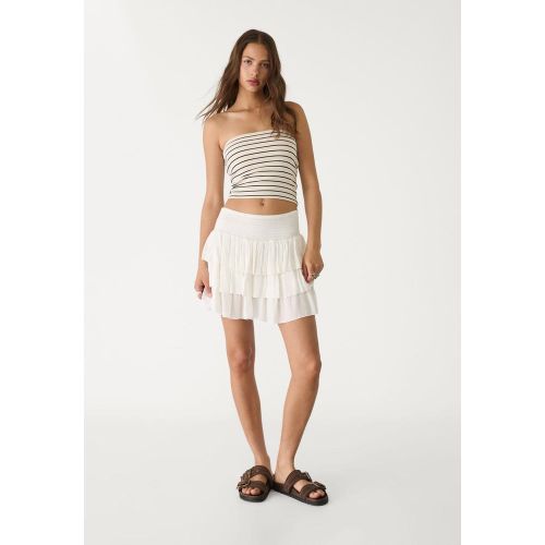 Mini-jupe à volants Écru XS - Stradivarius - Modalova