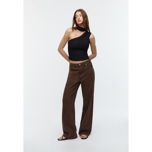 Top asymétrique en tulle foulard XS - Stradivarius - Modalova
