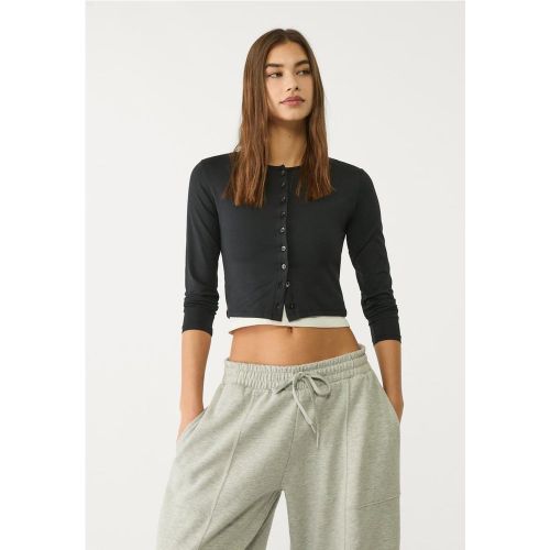 T-shirt manches longues boutons XS - Stradivarius - Modalova