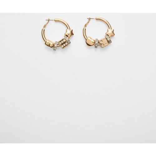 Boucles d’oreilles anneaux dés et brillants OS - Stradivarius - Modalova
