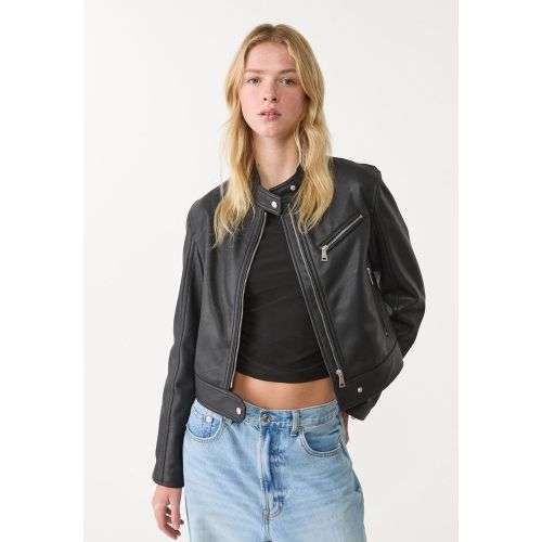 Blouson avec poches en similicuir XS - Stradivarius - Modalova