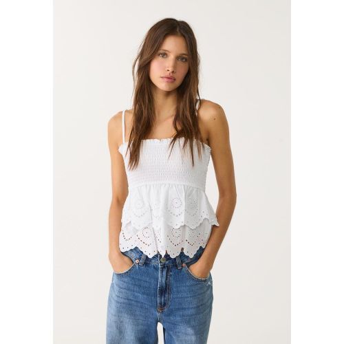 Top à volants brodés XS - Stradivarius - Modalova
