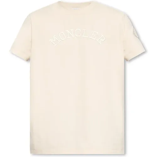 Moncler - Tops > T-Shirts - Beige - Moncler - Modalova