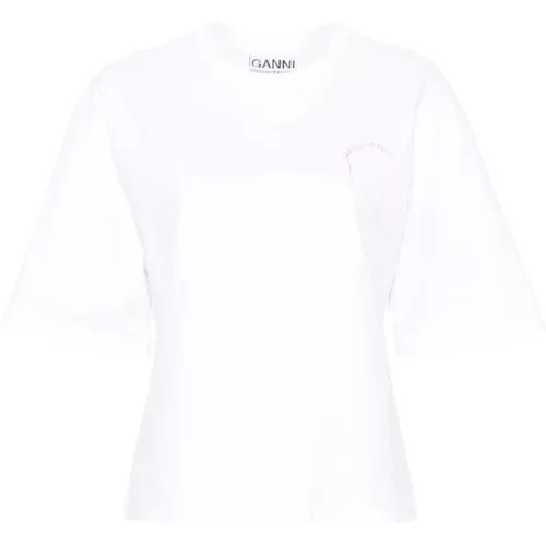 Ganni - Tops > T-Shirts - White - Ganni - Modalova