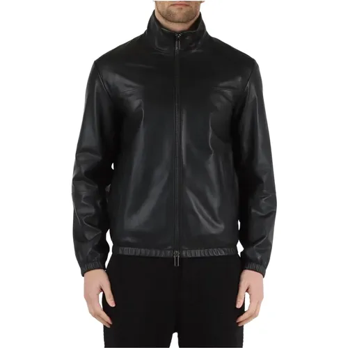 Jackets > Leather Jackets - - Emporio Armani - Modalova