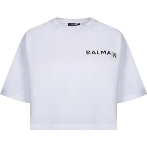 Balmain - Tops > T-Shirts - White - Balmain - Modalova