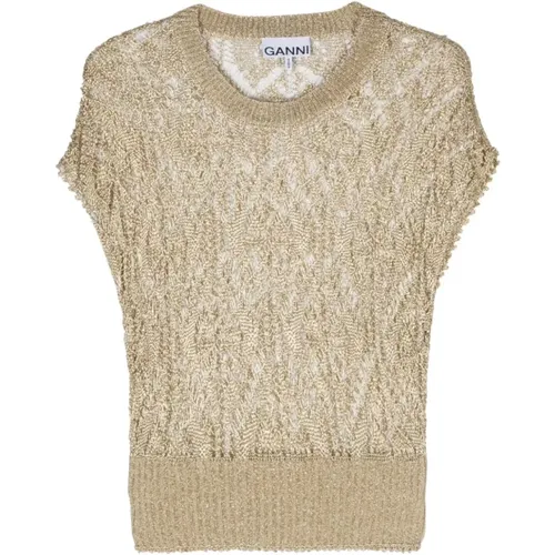 Ganni - Tops > T-Shirts - Beige - Ganni - Modalova