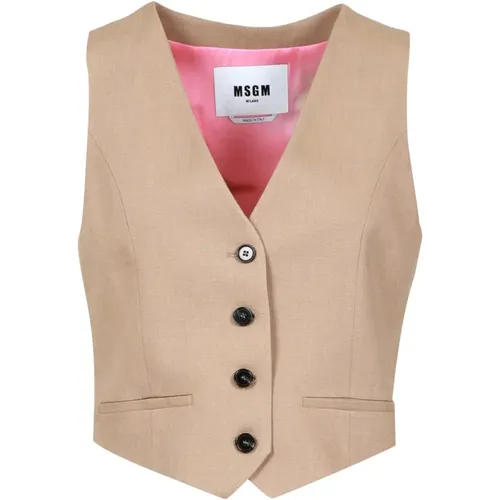 Msgm - Jackets > Vests - Beige - Msgm - Modalova