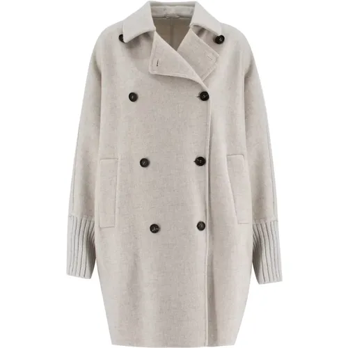 Coats > Double-Breasted Coats - - BRUNELLO CUCINELLI - Modalova