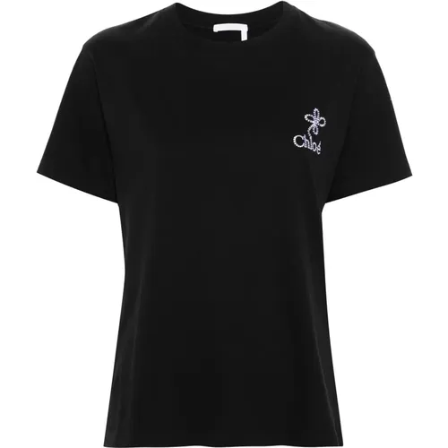 Chloé - Tops > T-Shirts - Black - Chloé - Modalova