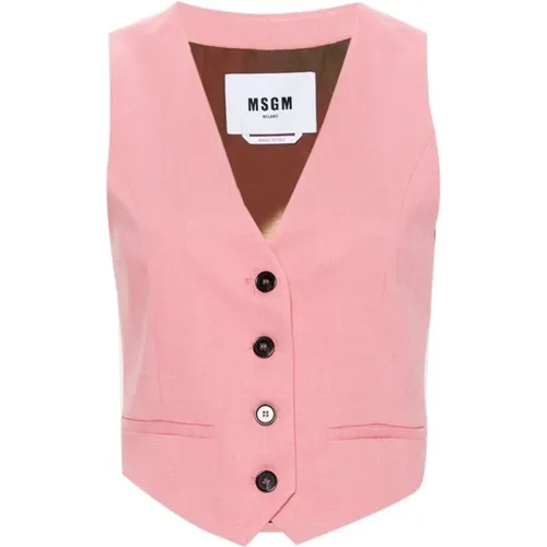 Msgm - Jackets > Vests - Pink - Msgm - Modalova