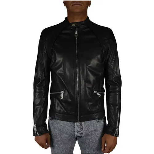 Jackets > Leather Jackets - - Philipp Plein - Modalova