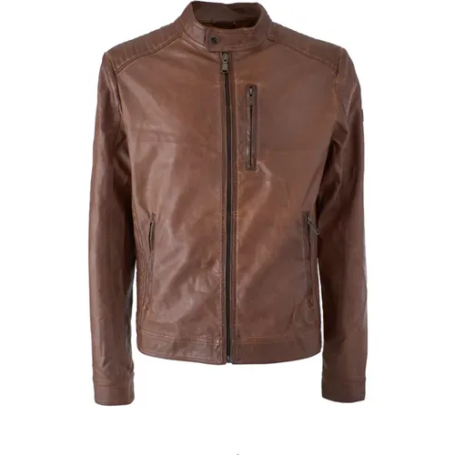 Jackets > Leather Jackets - - YES ZEE - Modalova