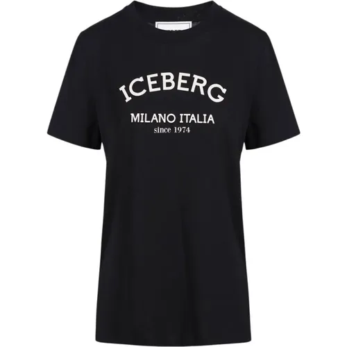 Iceberg - Tops > T-Shirts - Black - Iceberg - Modalova