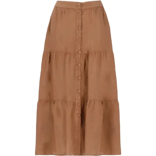 Skirts > Midi Skirts - - 120% lino - Modalova