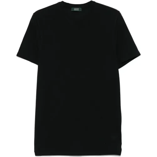 Zanone - Tops > T-Shirts - Black - Zanone - Modalova