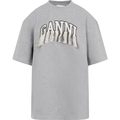 Ganni - Tops > T-Shirts - Gray - Ganni - Modalova