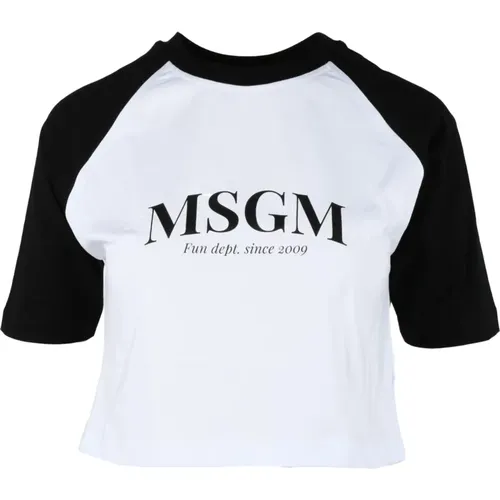 Msgm - Tops > T-Shirts - White - Msgm - Modalova