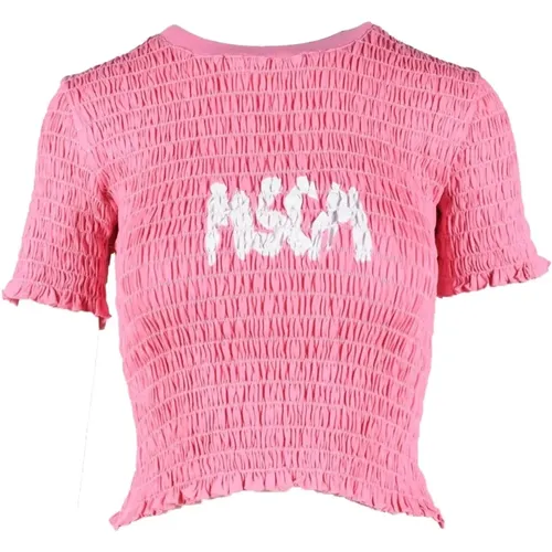 Msgm - Tops > T-Shirts - Pink - Msgm - Modalova