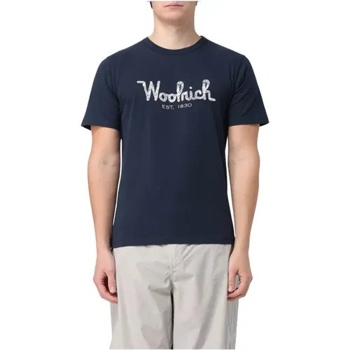 Woolrich - Tops > T-Shirts - Blue - Woolrich - Modalova