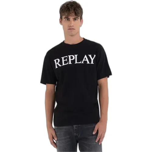 Replay - Tops > T-Shirts - Black - Replay - Modalova
