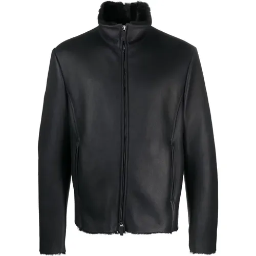Jackets > Leather Jackets - - Giorgio Armani - Modalova