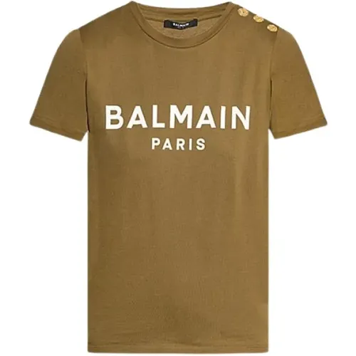 Balmain - Tops > T-Shirts - Green - Balmain - Modalova