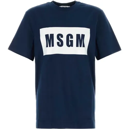 Msgm - Tops > T-Shirts - Blue - Msgm - Modalova