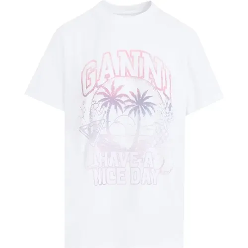 Ganni - Tops > T-Shirts - White - Ganni - Modalova