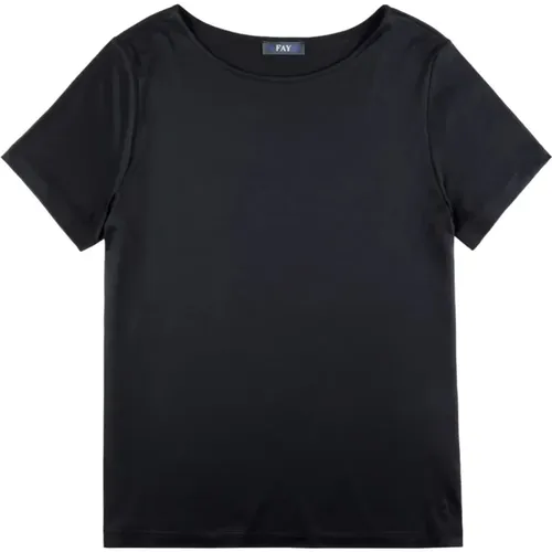 Fay - Tops > T-Shirts - Black - Fay - Modalova