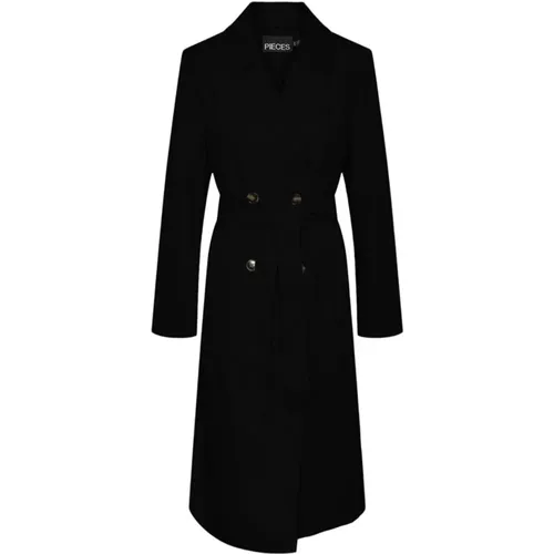 Coats > Double-Breasted Coats - - Pieces - Modalova