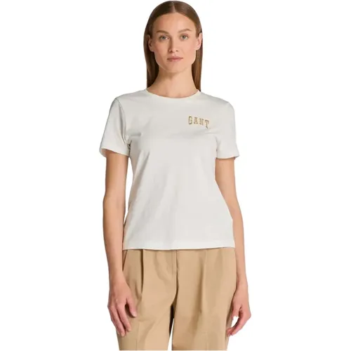 Gant - Tops > T-Shirts - Beige - Gant - Modalova