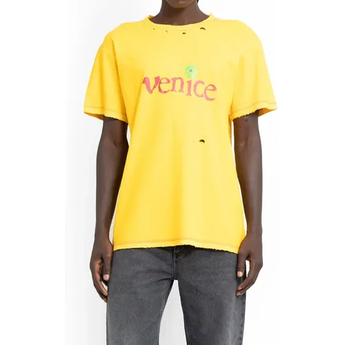 ERL - Tops > T-Shirts - Yellow - ERL - Modalova