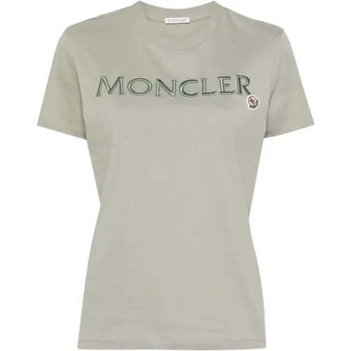 Moncler - Tops > T-Shirts - Gray - Moncler - Modalova