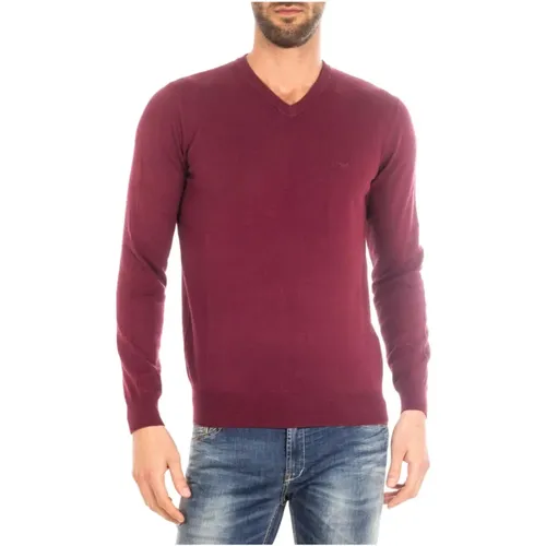 Knitwear > V-neck Knitwear - - Armani Jeans - Modalova