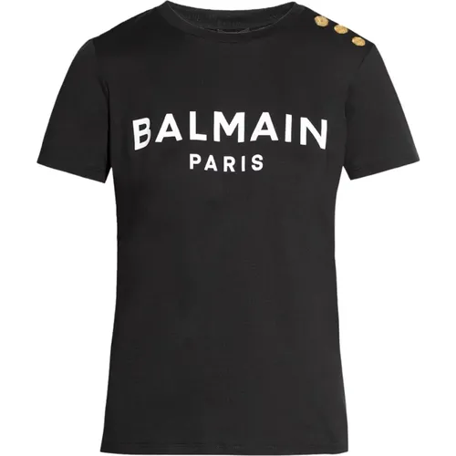 Balmain - Tops > T-Shirts - Black - Balmain - Modalova