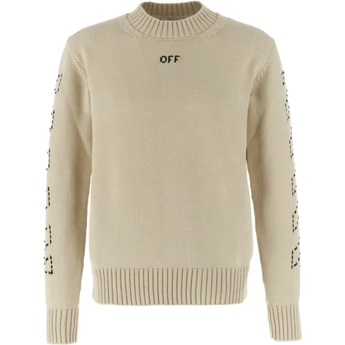 Knitwear > Round-neck Knitwear - - Off White - Modalova