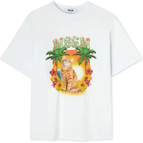 Msgm - Tops > T-Shirts - White - Msgm - Modalova