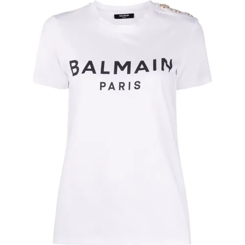 Balmain - Tops > T-Shirts - Black - Balmain - Modalova